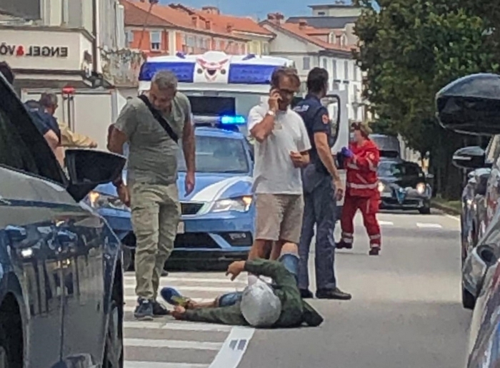 Incidente con motociclista a terra sul lungolago