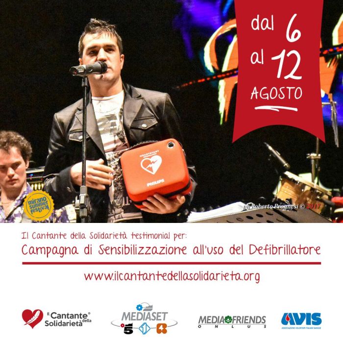 Defibrillatore obbligatorio, spot nazionale del Cantante della Solidarietà
