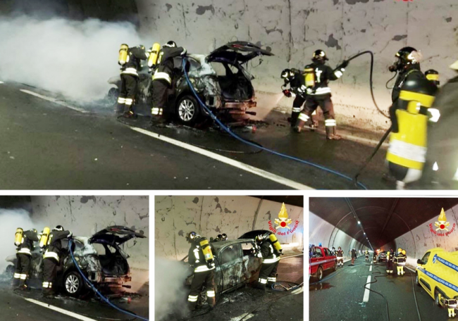 incendio auto galleria a26 feb 21 mix